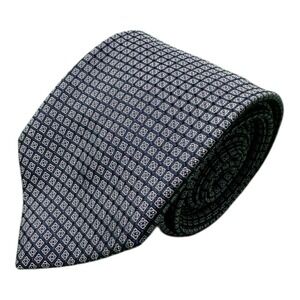 John Varvatos Blue Silver Geometric Silk Men's Tie 3 Inch Width Made in Italy
